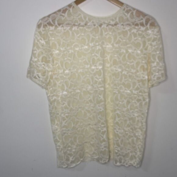 Victoria's Secret Tops - Gold Label Victoria’s Secret Medium Ivory Lace Top 425-005-001